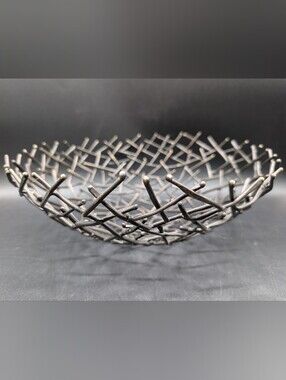 Michael Aram Scattered Collection Thatch Nest Twig Bowl, Antiqued Bronze Finish